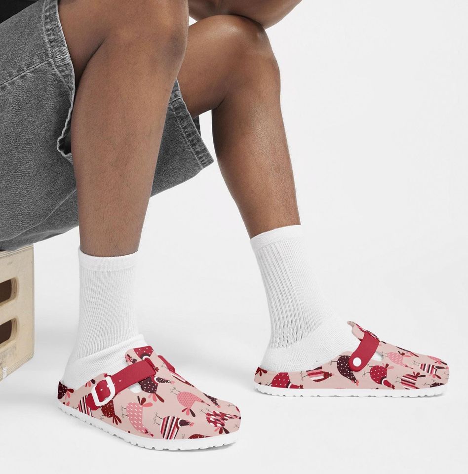 Unisex Chicken Pattern Slip-On Clogs for Work and Daily Wear