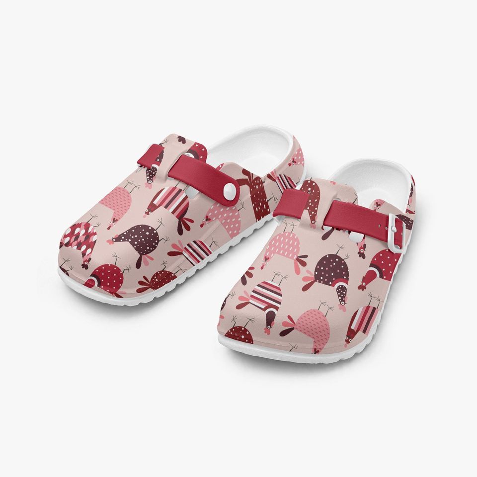 Unisex Chicken Pattern Slip-On Clogs for Work and Daily Wear