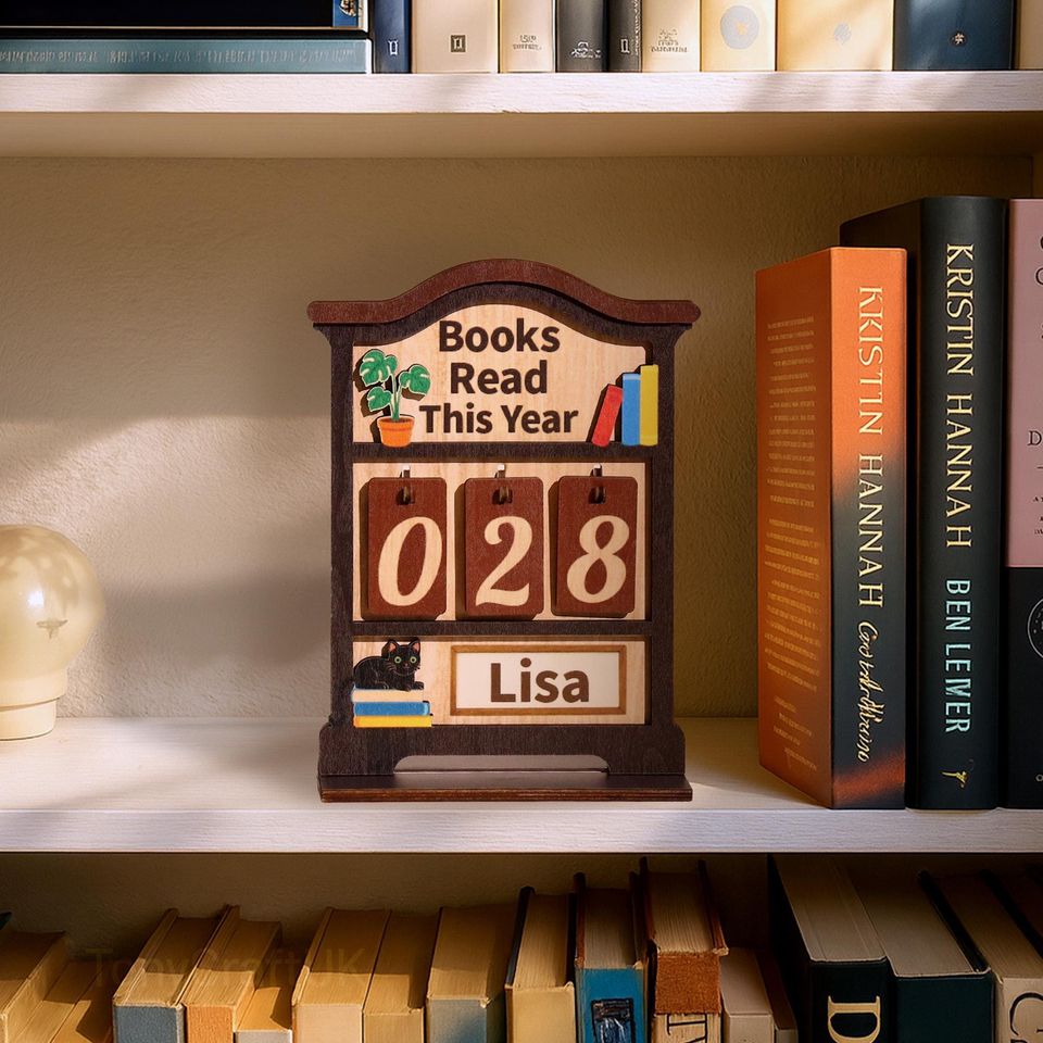 Books Read This Year Counter, Multi Color Books Read Tracker, Book Lover Gift, Book Club Gift