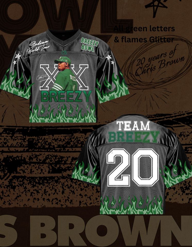 Personalized Chris Brown Jersey, Glow in The Dark, Breezy Bowl (Black Only)