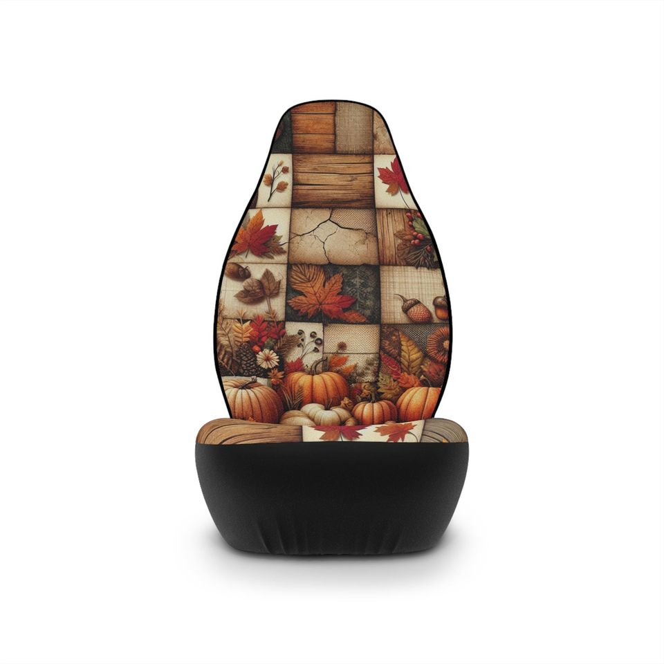 Autumn Patchwork Car Seat Covers: Cozy Fall Decor, Universal Fit