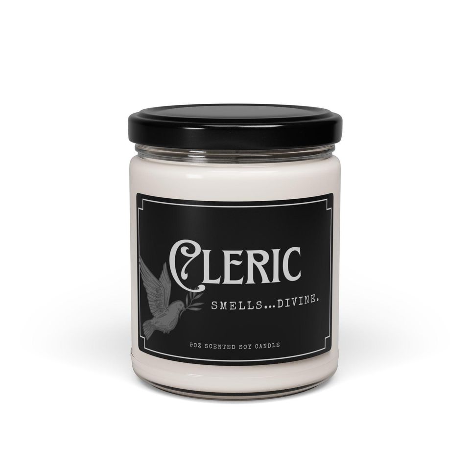 Cleric DND Candle | Fantasy Gift for Dungeons & Dragons & TTRPG Enthusiasts