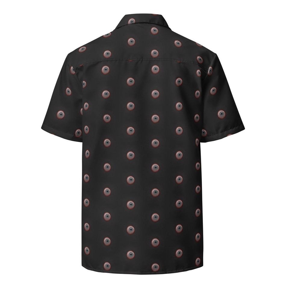 Scary Horror Eyeballs Patterned Button Down Shirt