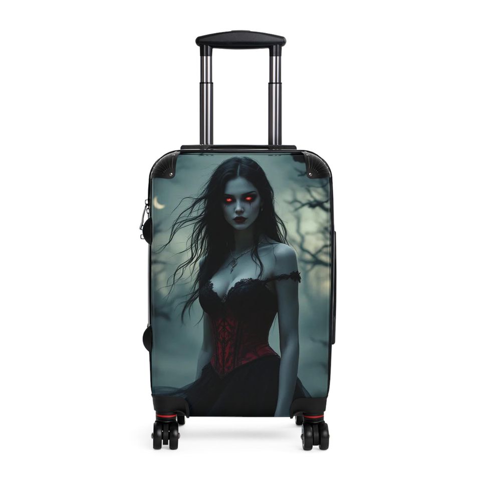 Gothic Vampire Suitcase, Dark Traveler Bag, Spooky Luggage