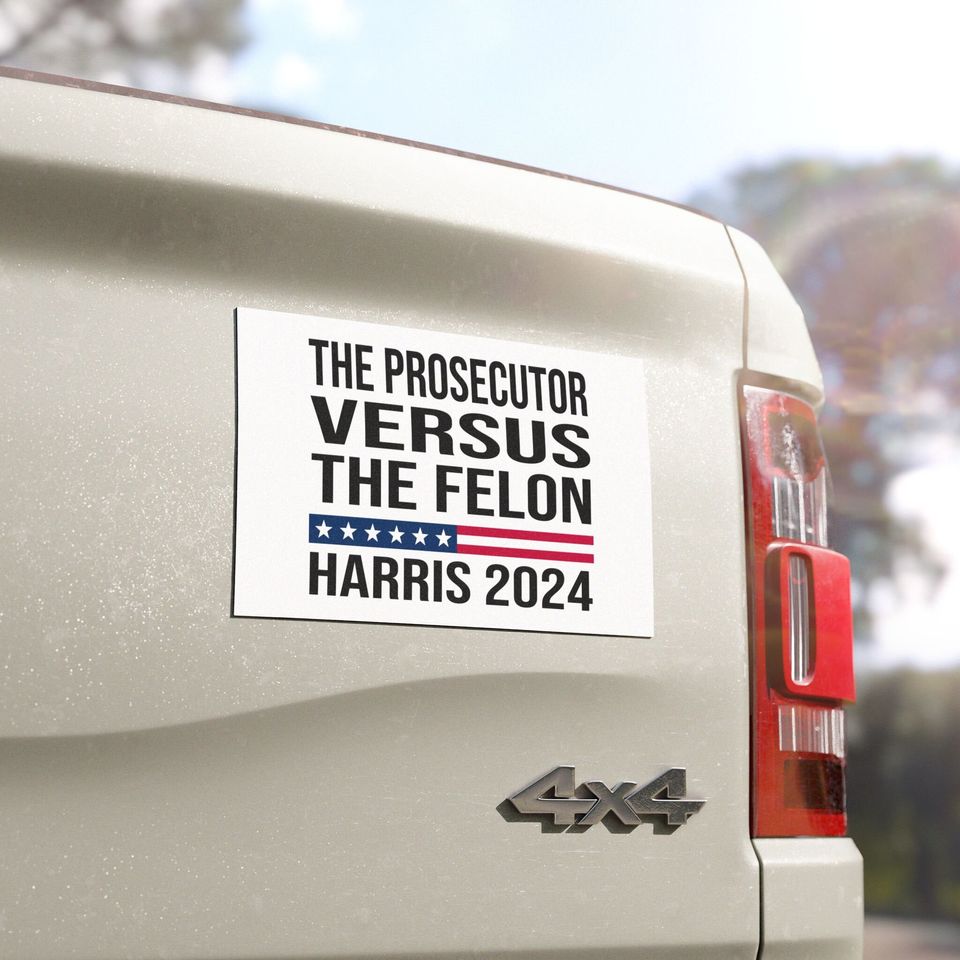 The Prosecutor vs The Felon, Kamala Harris 2024 Car Magnet