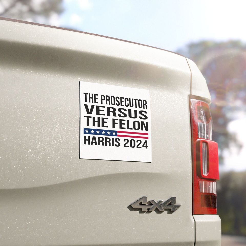 The Prosecutor vs The Felon, Kamala Harris 2024 Car Magnet