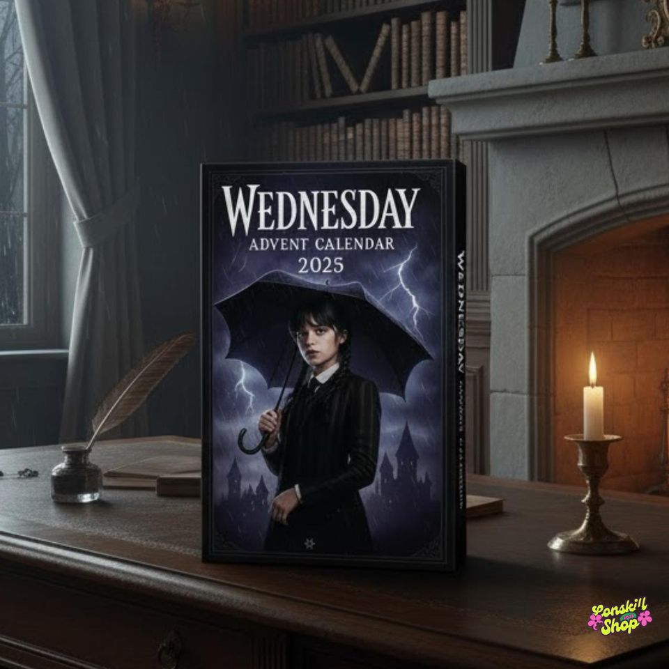 Wednesday Addams Advent Calendar 2025, Gothic Christmas Countdown Gift