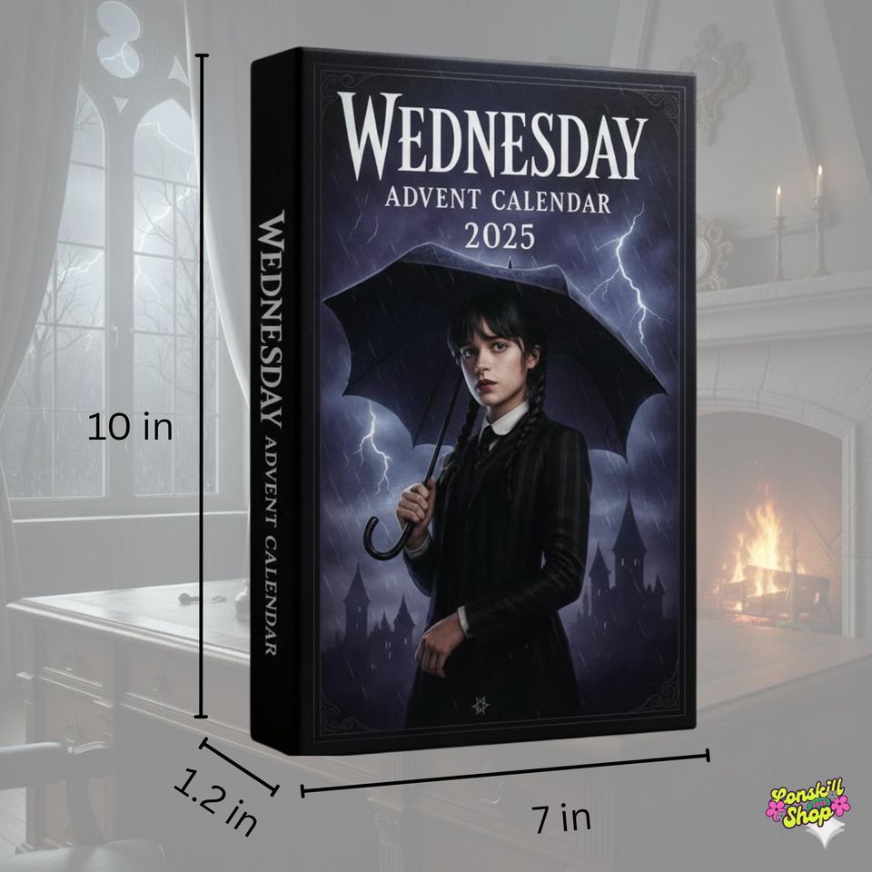 Wednesday Addams Advent Calendar 2025, Gothic Christmas Countdown Gift