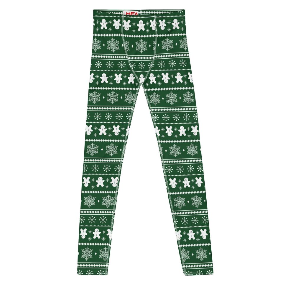 Christmas Men's Performance leggings - Green, compression tights, activewear bottoms