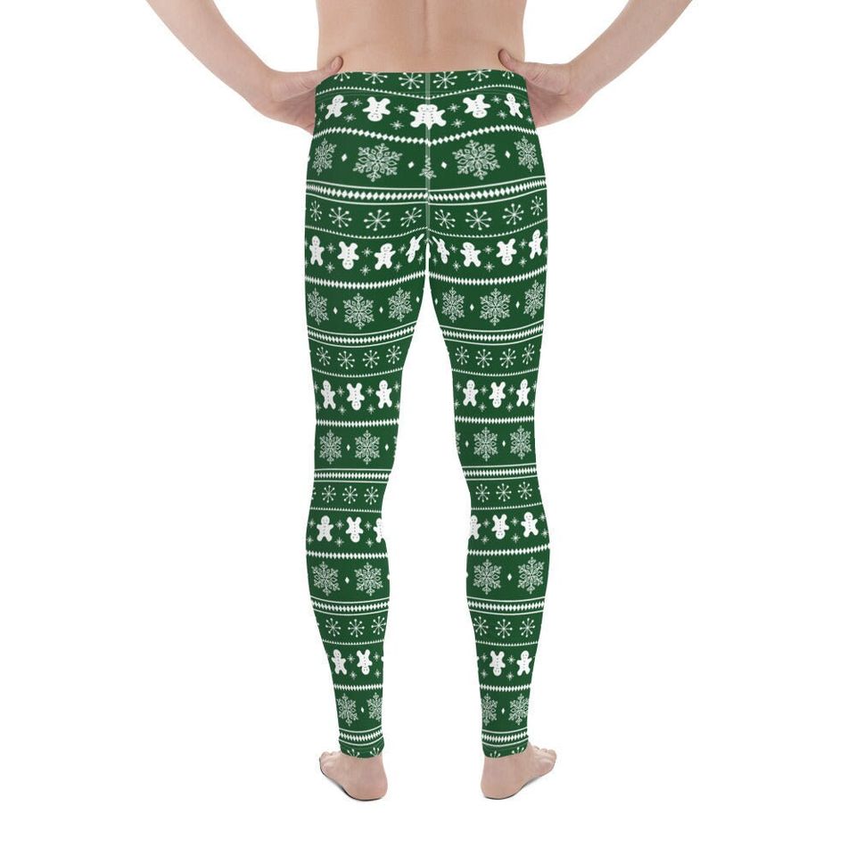 Christmas Men's Performance leggings - Green, compression tights, activewear bottoms