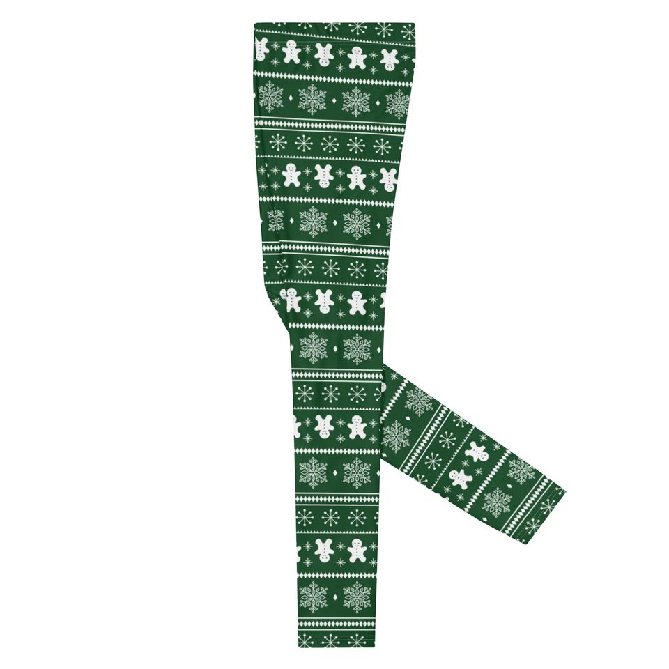 Christmas Men's Performance leggings - Green, compression tights, activewear bottoms
