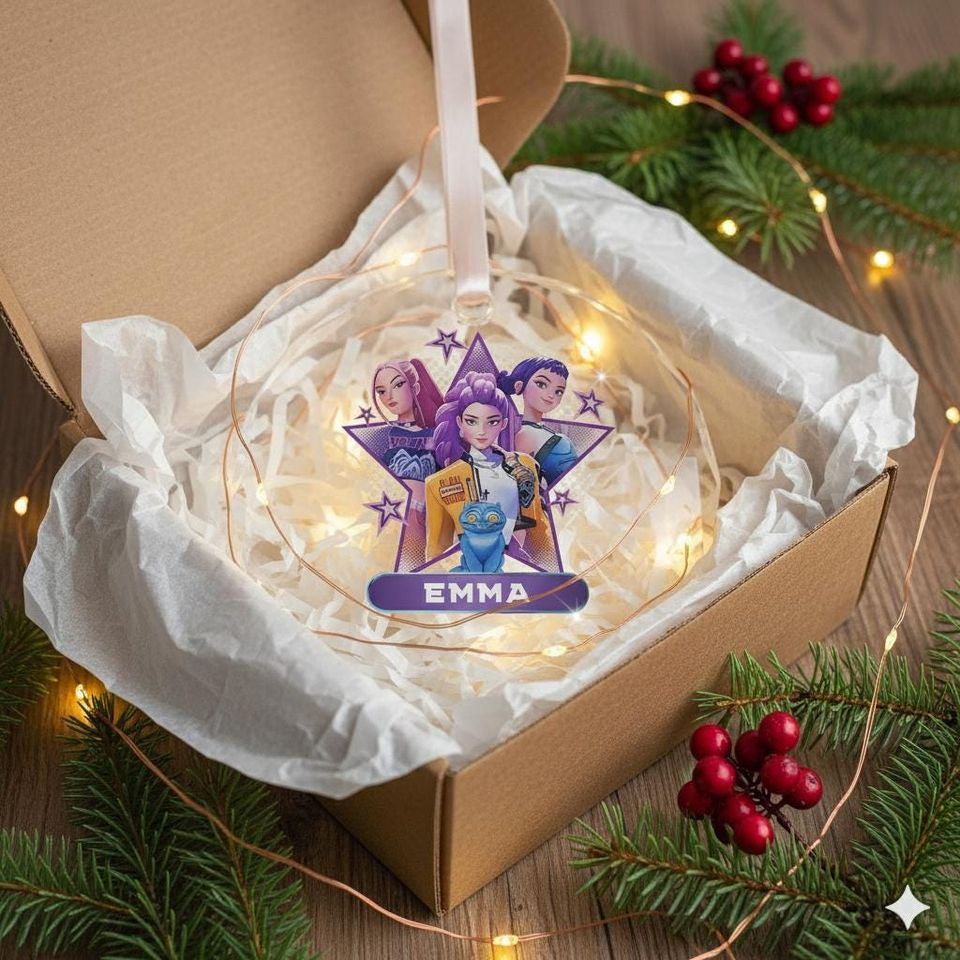 Personalized Huntrix Ornament, Kpop Demon Hunters Girl Group Ornament