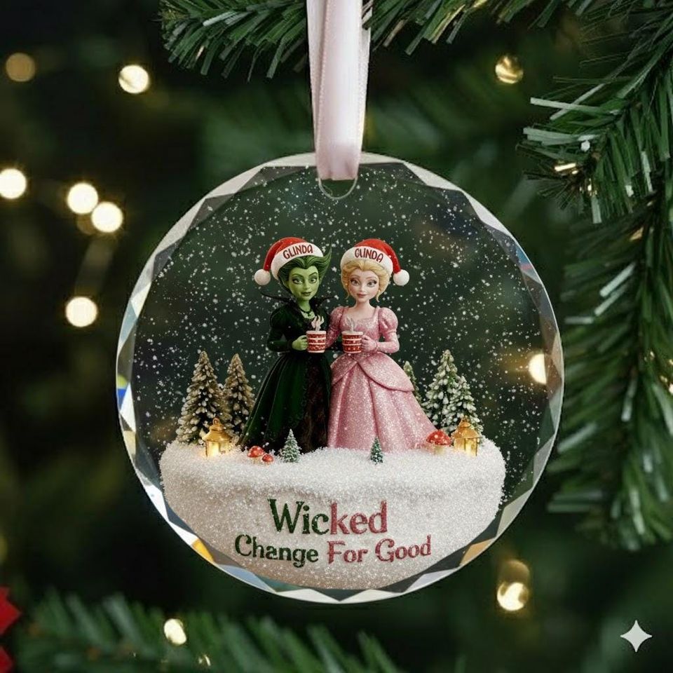 Custom Wicked Ornament, Glinda and Elphaba Christmas Gift, Broadway Musical Keepsake