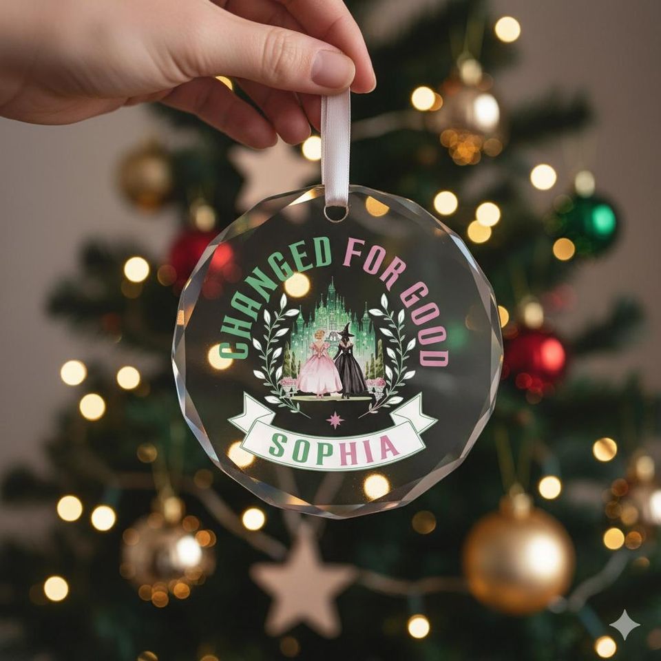 Personalized Broadway Wicked Glass Ornament, Changed For Good, Wicked Ornament 2025