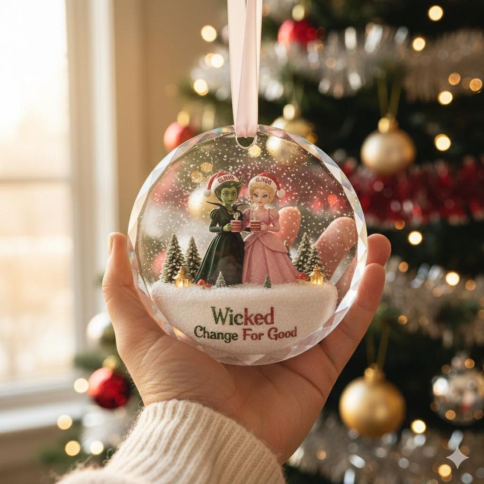 Custom Wicked Ornament, Glinda and Elphaba Christmas Gift, Broadway Musical Keepsake