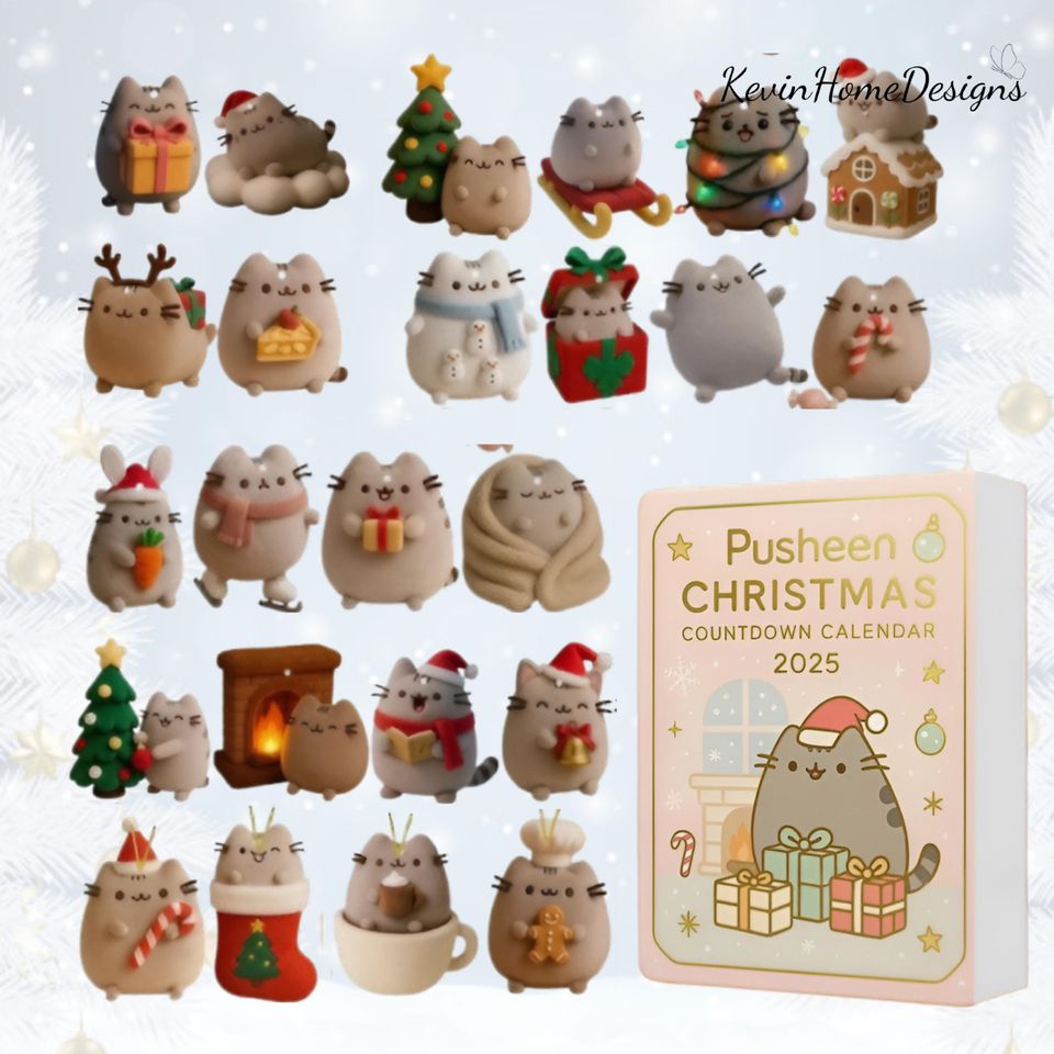 Pusheen Advent Calendar 2025: Cute Cat Box, Pastel Acrylic, 24 Day Countdown