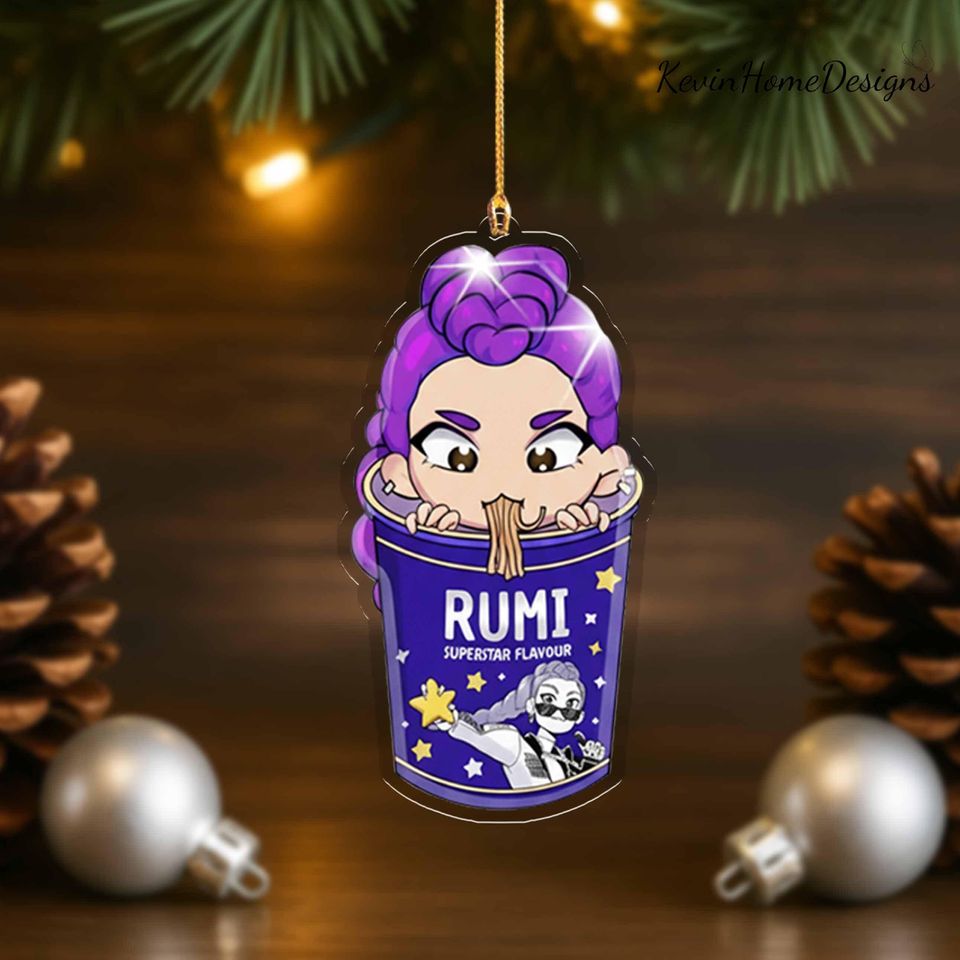 Rumi Acrylic Ornament, Noodle Cup Chibi, Kpop Demon Hunter Ornament Decor