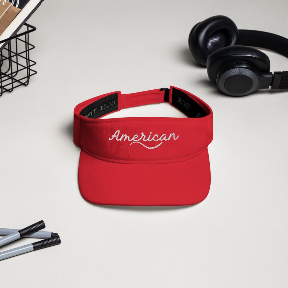 I Am American, Make America Great Again Embroidered Visor MAGA