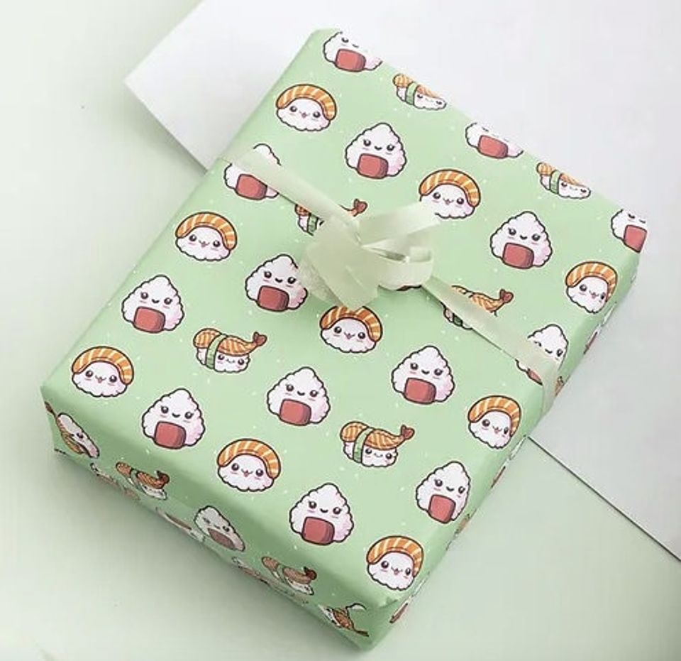 Sushi Kawaii Wrapping Paper: Luxury Gift Wrap Sheets