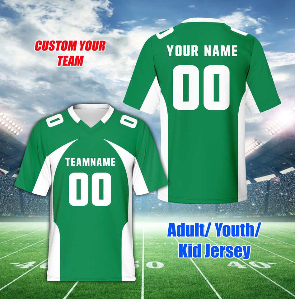Personalized Name Football Team Jersey, Custom Color College Football Jersey, Game Day Jersey
