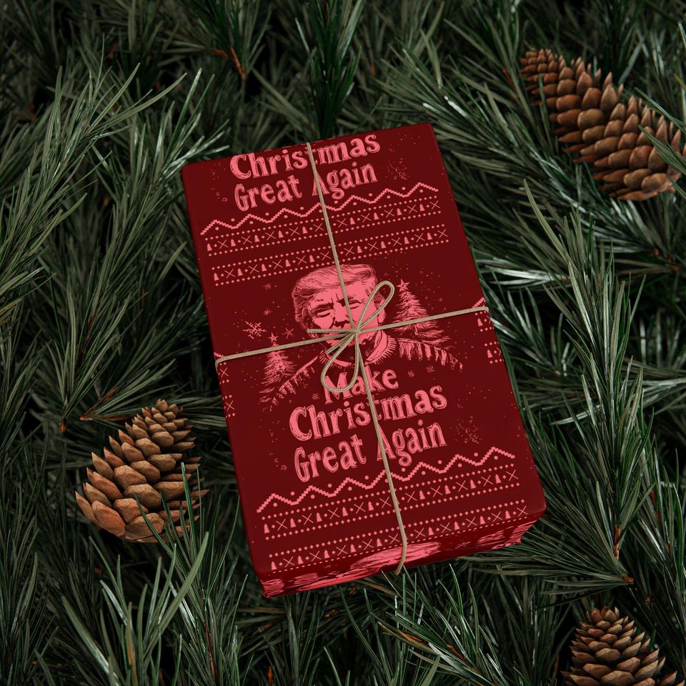 Red Make Christmas Great Again, maga, Wrapping Paper - Holiday Gift Wrap for Joyful Celebrations
