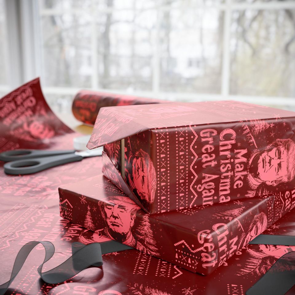 Red Make Christmas Great Again, maga, Wrapping Paper - Holiday Gift Wrap for Joyful Celebrations