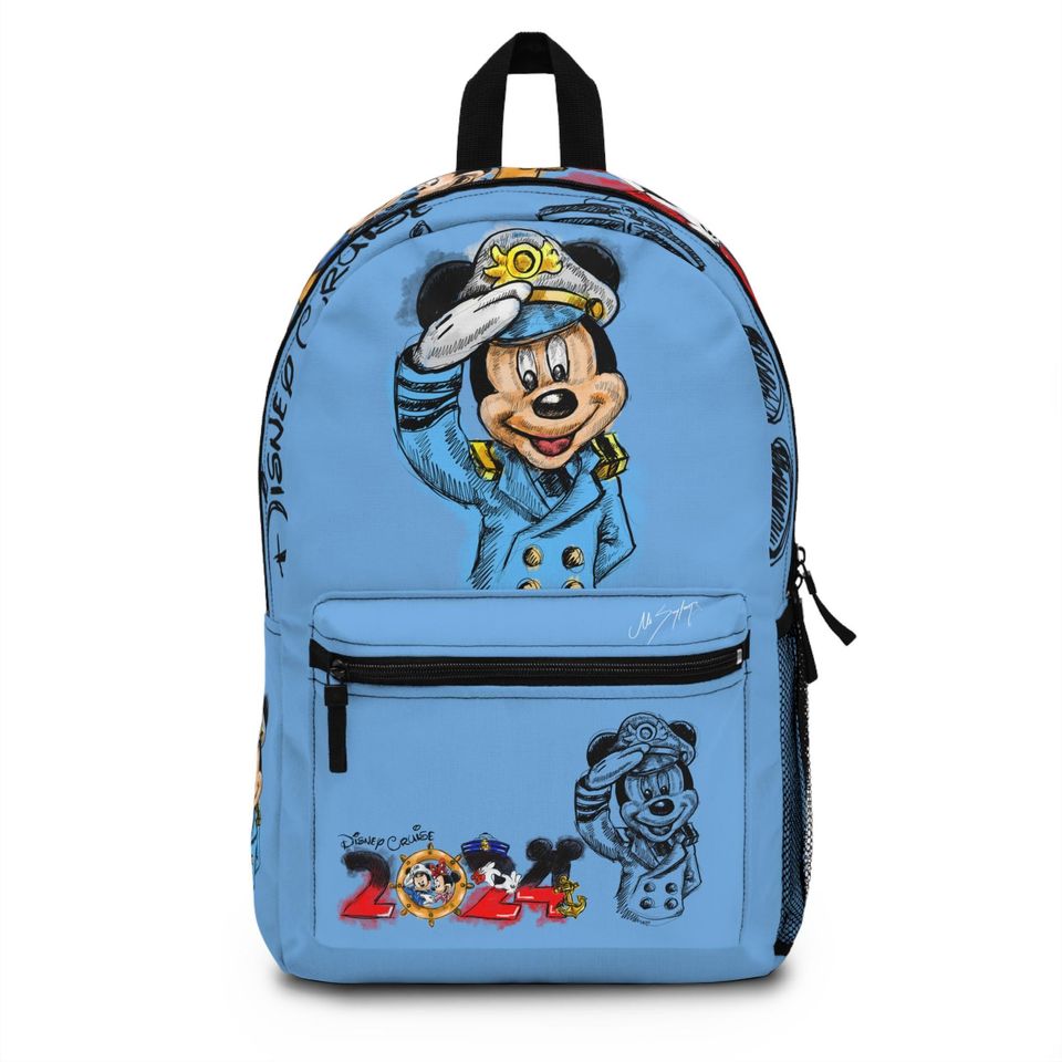 Custom Name Backpack with Colorful Cartoon Character, bag, custom cartoon bag, travel backpack, cruise backpack