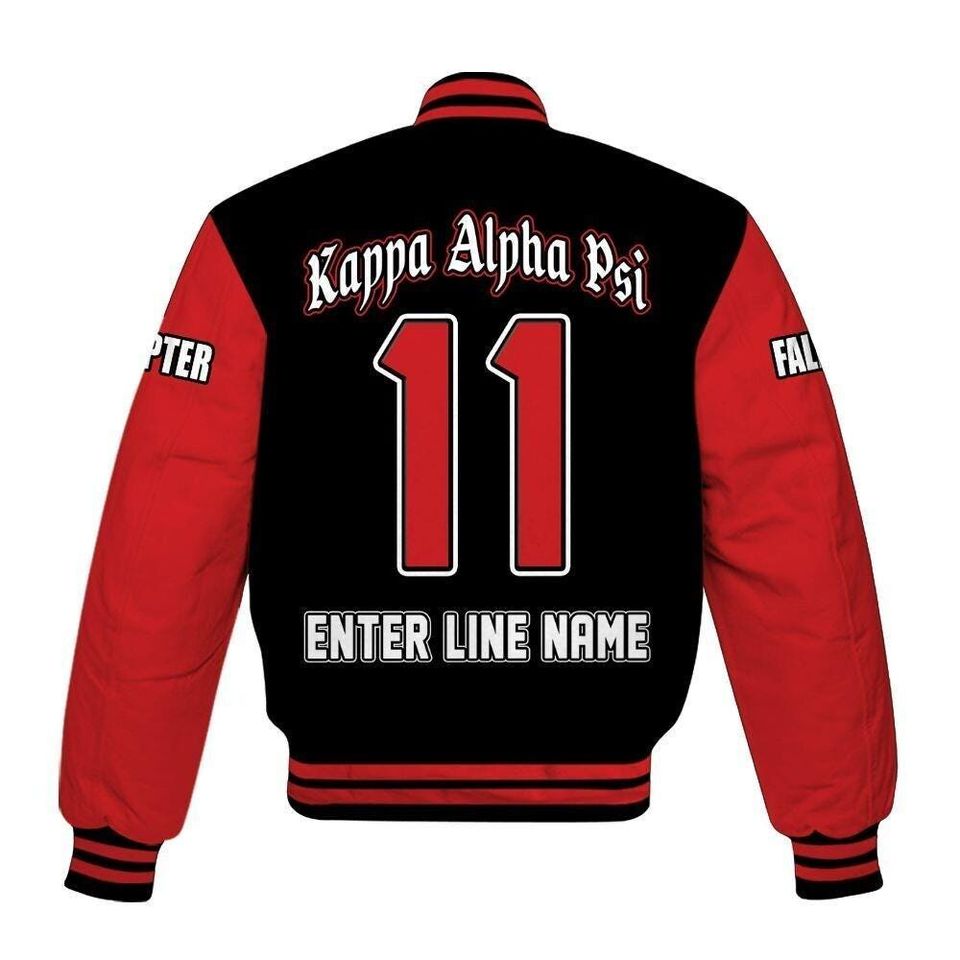 Ireishprint Custom Chapter KAP Printed Varsity Jacket, Personalized Black Krimson Sleeves 1911 Fraternity Jackets