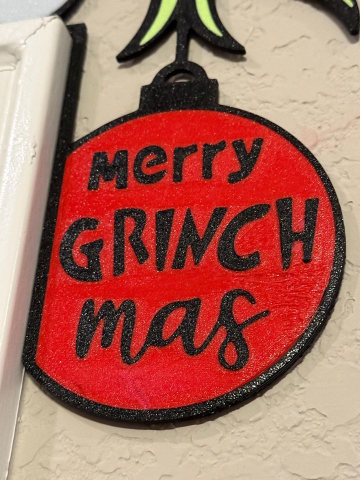 Green Monster Door Corner Topper Holiday Decor 3D Printed