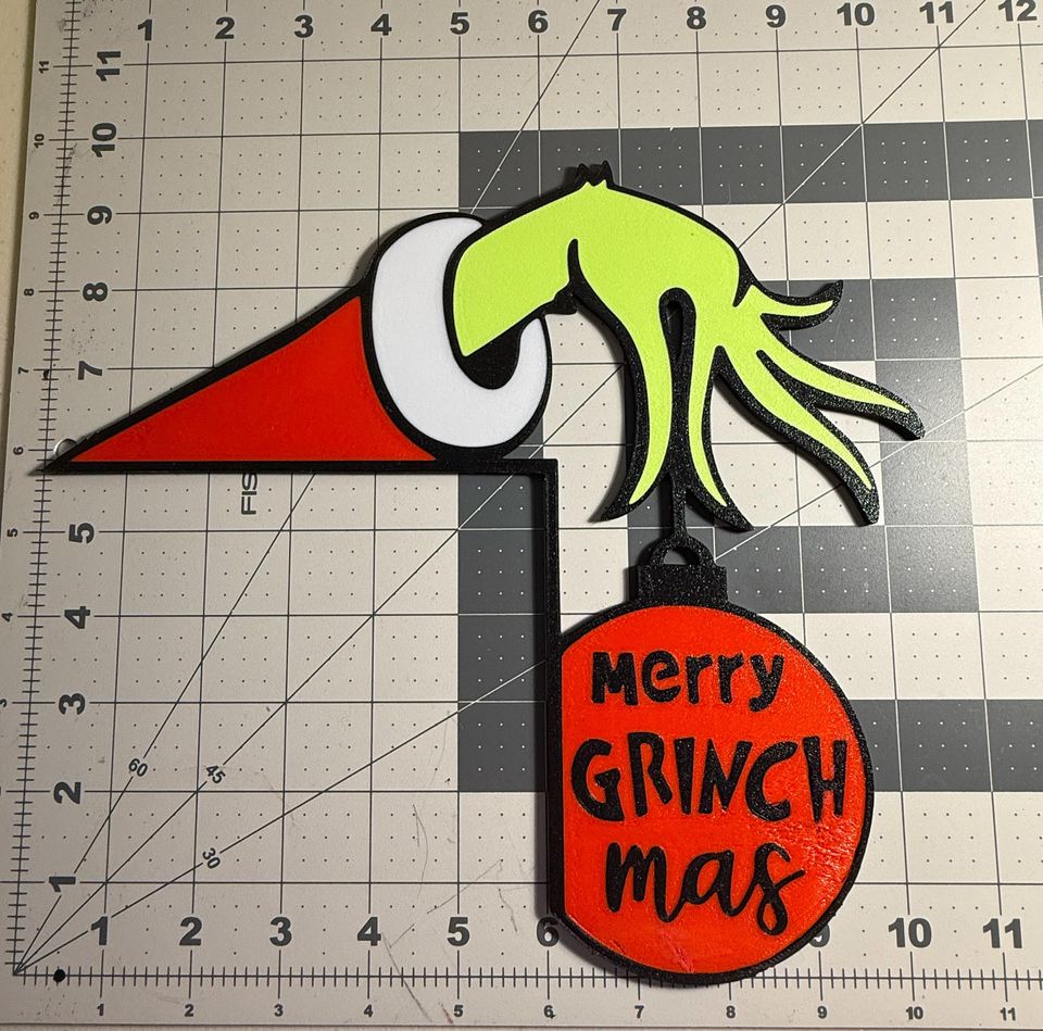 Green Monster Door Corner Topper Holiday Decor 3D Printed