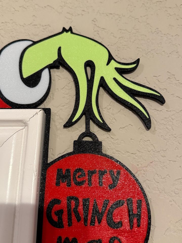 Green Monster Door Corner Topper Holiday Decor 3D Printed