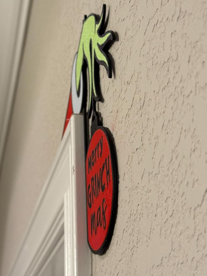 Green Monster Door Corner Topper Holiday Decor 3D Printed
