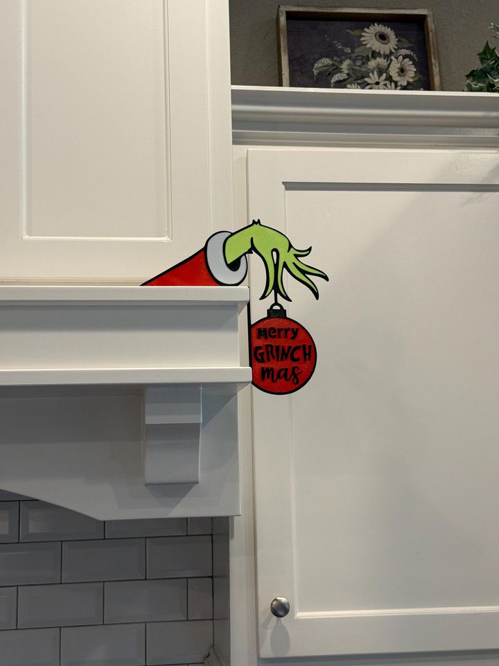 Green Monster Door Corner Topper Holiday Decor 3D Printed