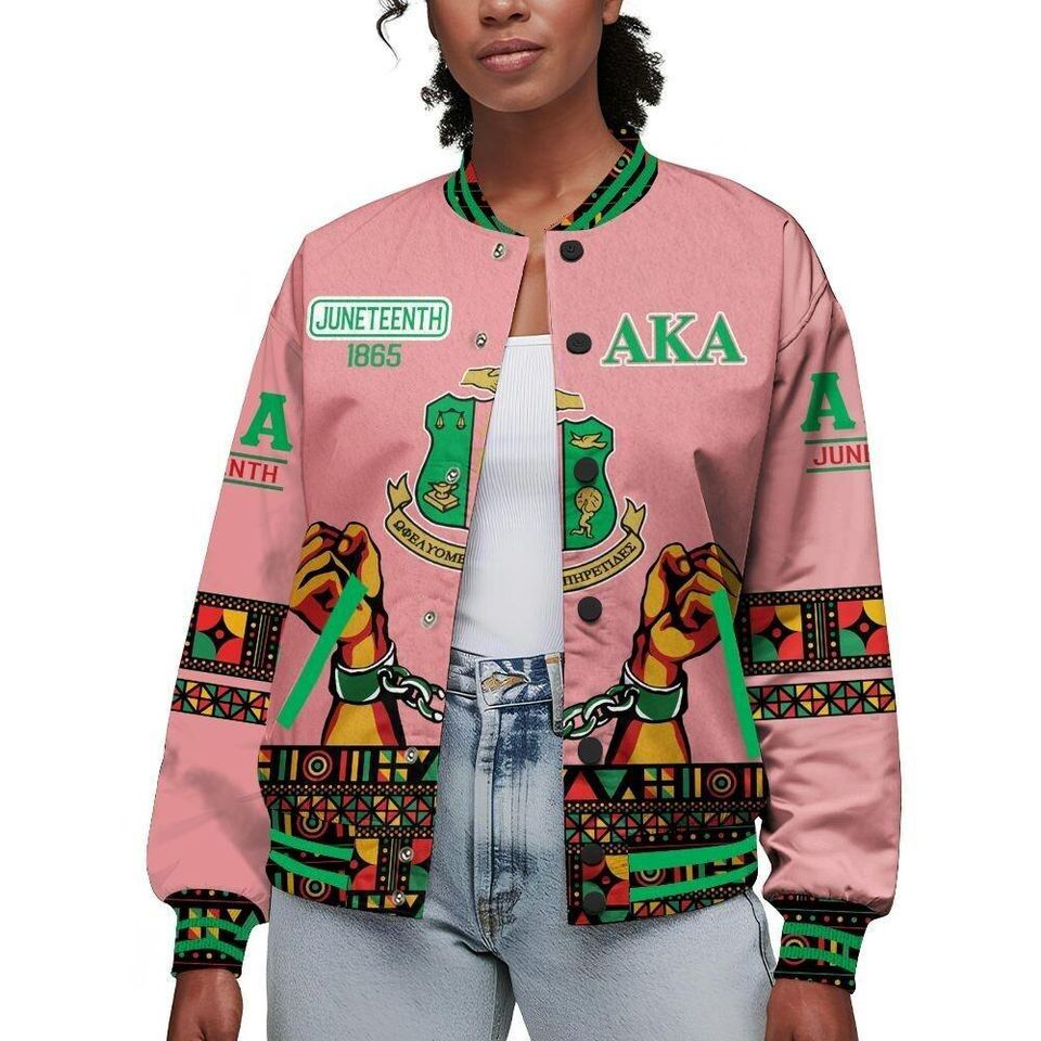Alpha Kappa Alpha Varsity Jacket, Alpha Kappa Alpha Juneteenth Ivy Leaf 1908 Sorority Varsity Jacket, Divine Nine Greek Life Gift for Her