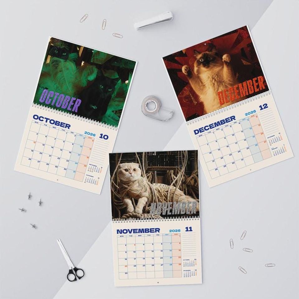 The Life Of A Show Cat 2026 Wall Calendar, Cute Cat Calendar 2026, Cat Mom Calendar