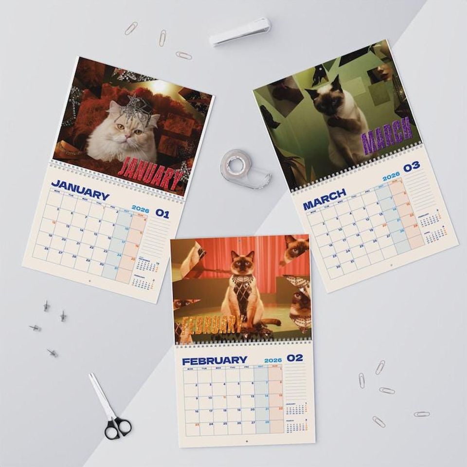 The Life Of A Show Cat 2026 Wall Calendar, Cute Cat Calendar 2026, Cat Mom Calendar