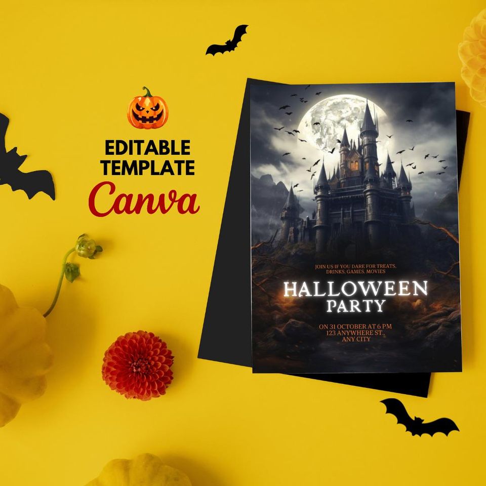 Halloween Invitation, Halloween Invite,Halloween Unique Decoration