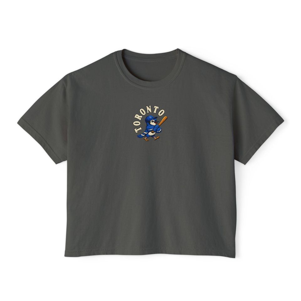 Toronto Vintage Blue Jay Womens Boxy Tee - Retro Cropped T-Shirt