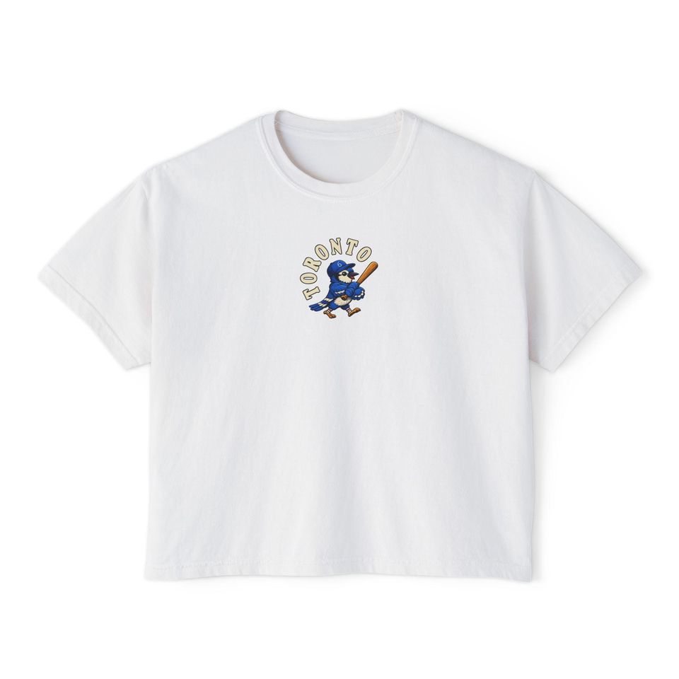 Toronto Vintage Blue Jay Womens Boxy Tee - Retro Cropped T-Shirt