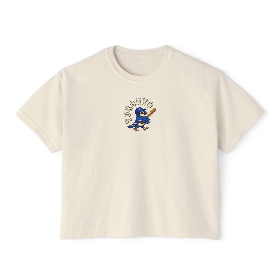 Toronto Vintage Blue Jay Womens Boxy Tee - Retro Cropped T-Shirt
