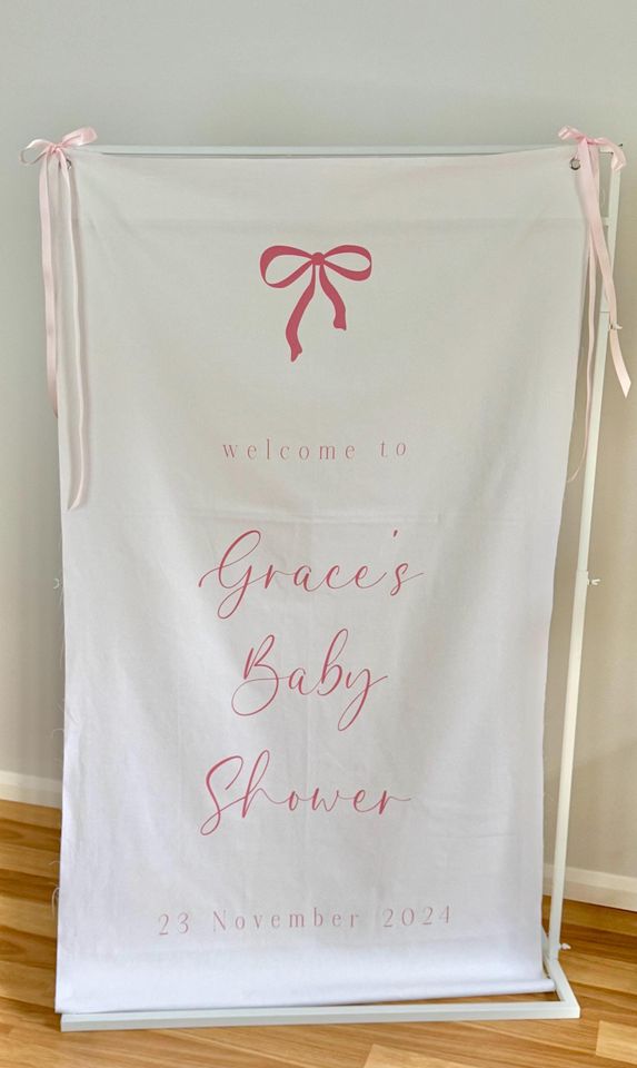 Custom Baby Shower Fabric Welcome Banners | Welcome Sign | Events, Weddings, Party | Fabric Sign |