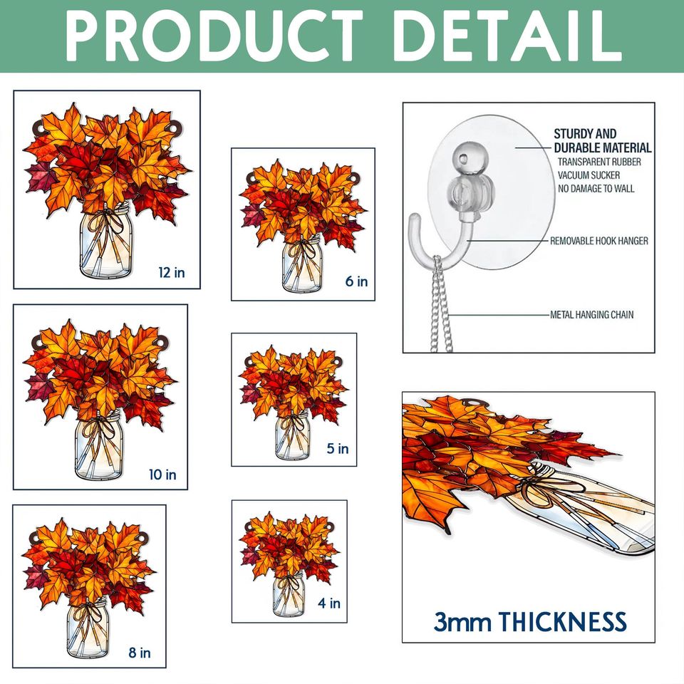 Thanksgiving Turkey Suncatcher: Acrylic Fall Window Hanging with Pumpkins