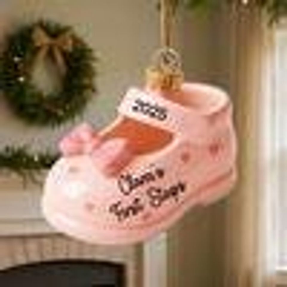 Baby's First Steps Ornament: Acrylic Christmas Keepsake