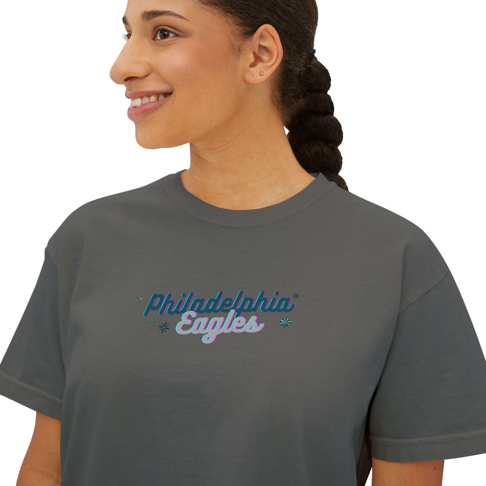 Philly Eagles girly Flowy Cropped Tee