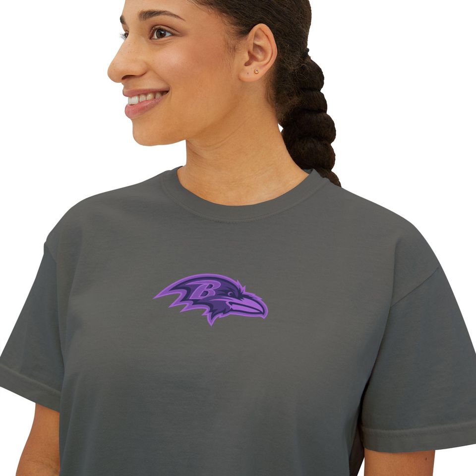 Baltimore Ravens purple center logo Flowy Cropped Tee