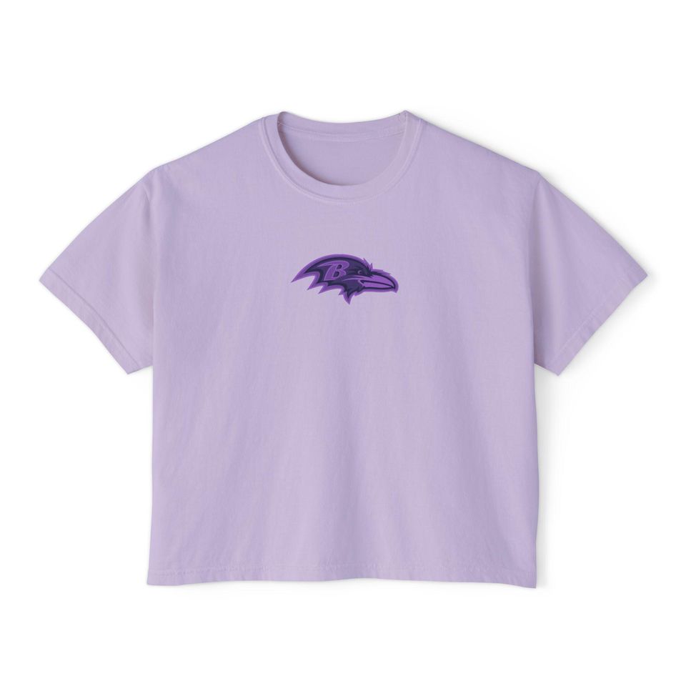 Baltimore Ravens purple center logo Flowy Cropped Tee
