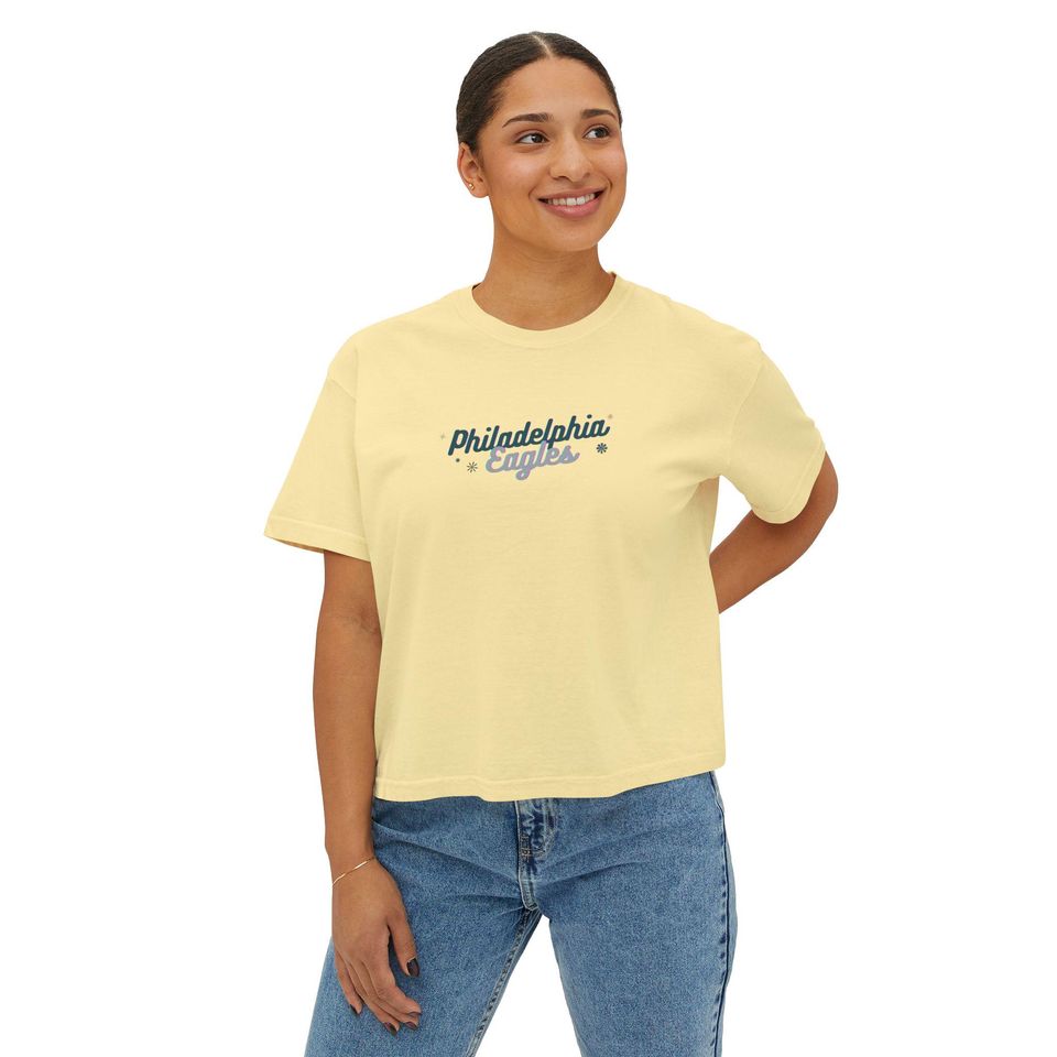 Philly Eagles girly Flowy Cropped Tee