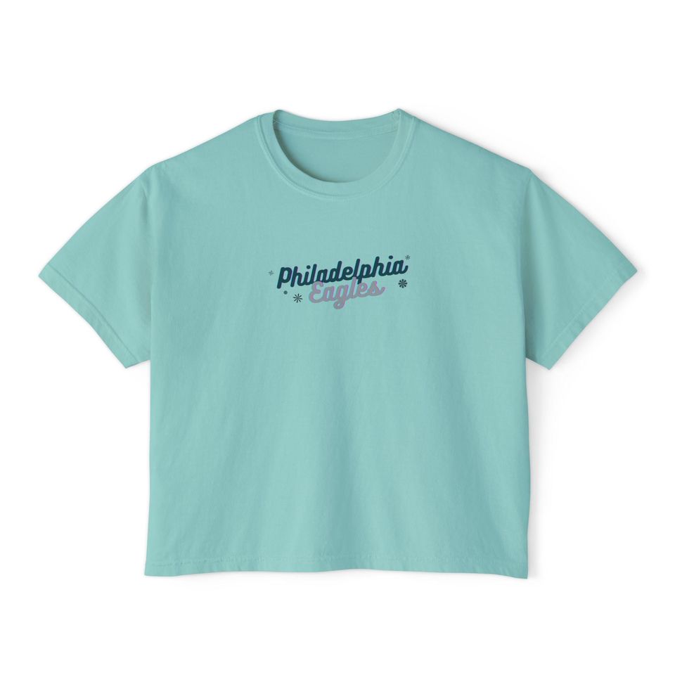 Philly Eagles girly Flowy Cropped Tee