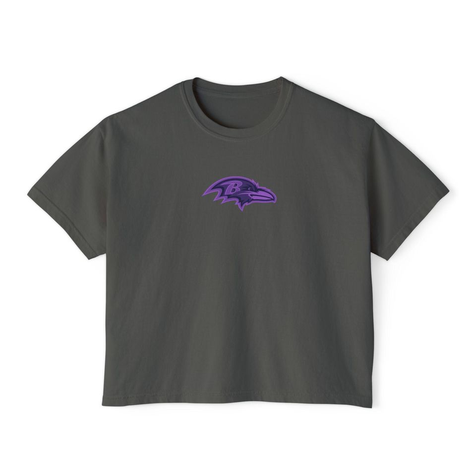 Baltimore Ravens purple center logo Flowy Cropped Tee