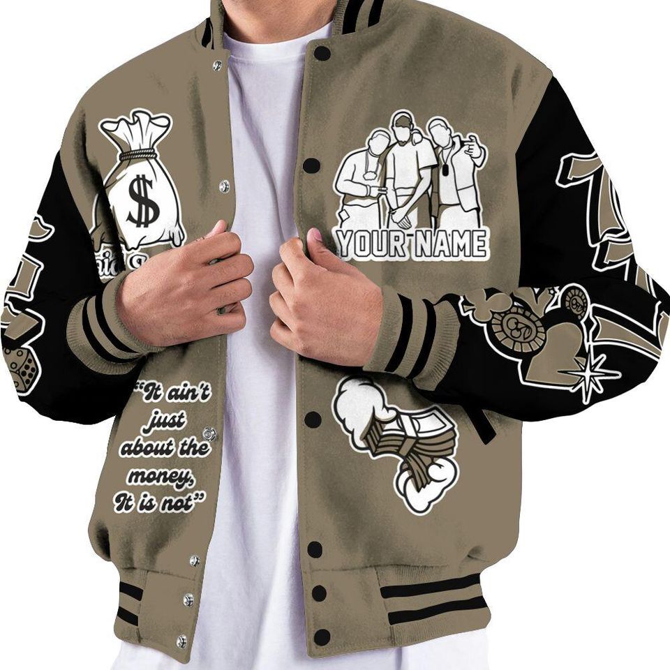 Olive 9s Varsity Jacket - Paid In Full Baseball Varsity Jacket